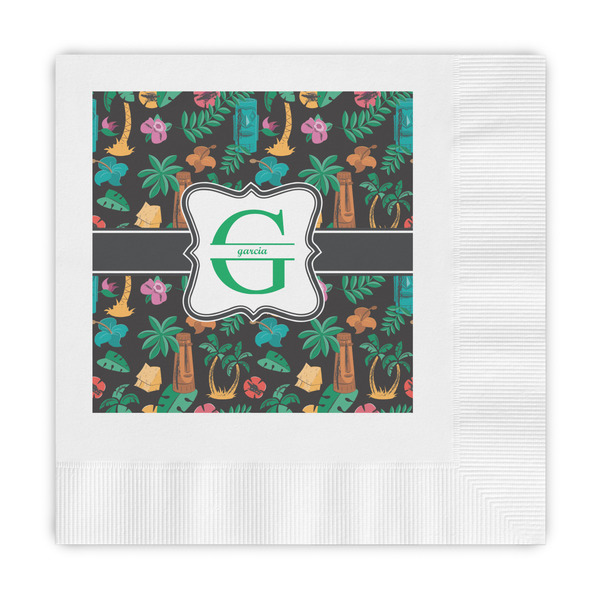 Custom Hawaiian Masks Embossed Decorative Napkins (Personalized)