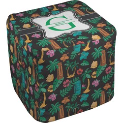 Hawaiian Masks Cube Pouf Ottoman - 18" (Personalized)