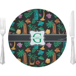 Hawaiian Masks Glass Lunch / Dinner Plate 10" (Personalized)
