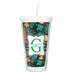 Hawaiian Masks Double Wall Tumbler with Straw (Personalized)