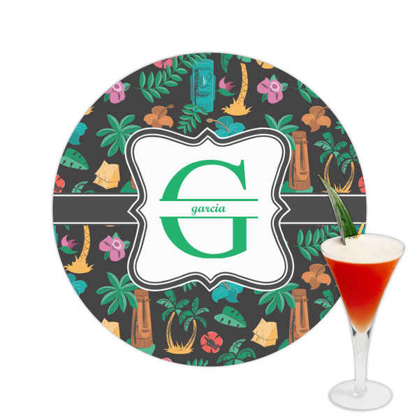 Custom Hawaiian Masks Printed Drink Topper -  2.5" (Personalized)