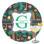 Hawaiian Masks Printed Drink Topper - 3.5" (Personalized)