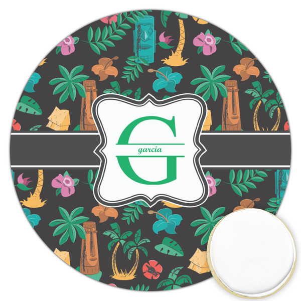 Custom Hawaiian Masks Printed Cookie Topper - 3.25" (Personalized)