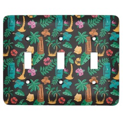 Hawaiian Masks Light Switch Cover (3 Toggle Plate)