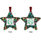 Hawaiian Masks Metal Star Ornament - Front and Back