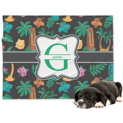 Hawaiian Masks Dog Blanket - Regular (Personalized)