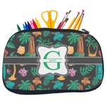 Hawaiian Masks Neoprene Pencil Case - Medium w/ Name and Initial