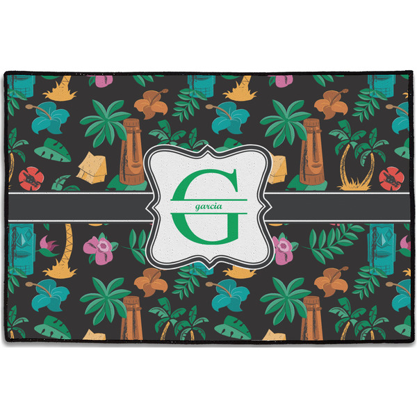 Custom Hawaiian Masks Door Mat - 36"x24" (Personalized)