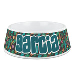 Hawaiian Masks Plastic Dog Bowl (Personalized)