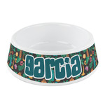 Hawaiian Masks Plastic Dog Bowl - Small (Personalized)