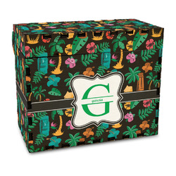 Hawaiian Masks Wood Recipe Box - Full Color Print (Personalized)