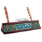 Hawaiian Masks Red Mahogany Nameplates with Business Card Holder - Angle