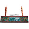 Hawaiian Masks Red Mahogany Nameplates with Business Card Holder - Straight