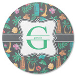 Hawaiian Masks Round Rubber Backed Coaster (Personalized)