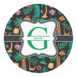 Hawaiian Masks Round Decal - XLarge (Personalized)