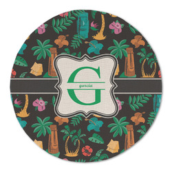 Hawaiian Masks Round Linen Placemat (Personalized)