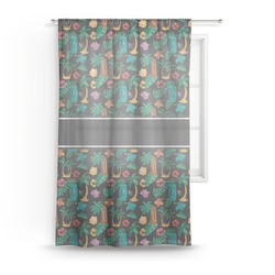 Hawaiian Masks Sheer Curtain - 50"x84"