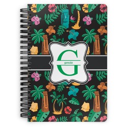 Hawaiian Masks Spiral Notebook - 7x10 w/ Name and Initial