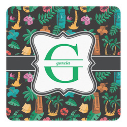 Hawaiian Masks Square Decal - Large (Personalized)