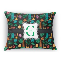 Hawaiian Masks Rectangular Throw Pillow Case (Personalized)