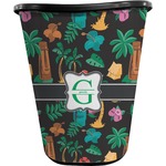 Hawaiian Masks Waste Basket - Single Sided (Black) (Personalized)