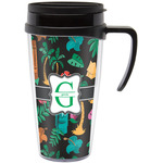 Hawaiian Masks Acrylic Travel Mug with Handle (Personalized)