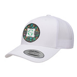 Hawaiian Masks Trucker Hat - White (Personalized)