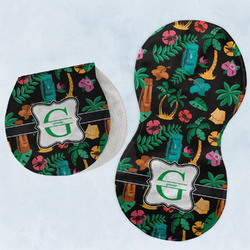 Hawaiian Masks Burp Pads - Velour - Set of 2 w/ Name and Initial