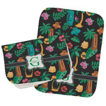 Hawaiian Masks Burp Cloths - Fleece - Set of 2 w/ Name and Initial