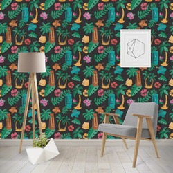 Hawaiian Masks Wallpaper & Surface Covering (Water Activated - Removable)