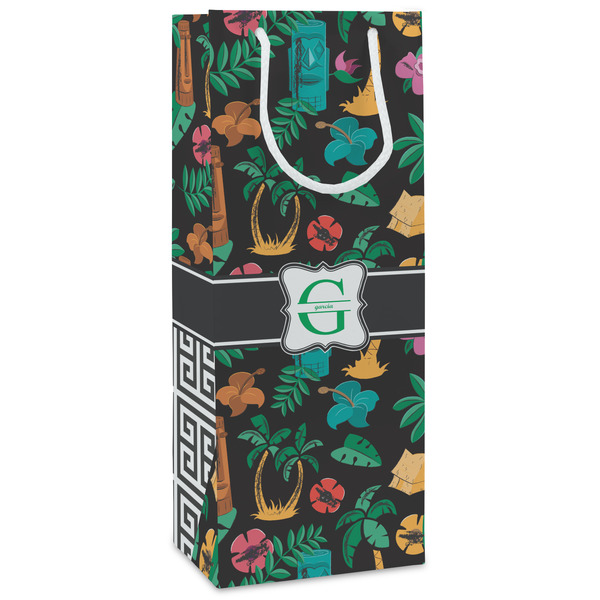 Custom Hawaiian Masks Wine Gift Bags - Matte (Personalized)