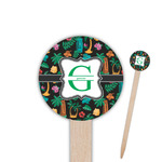 Hawaiian Masks 6" Round Wooden Food Picks - Double Sided (Personalized)