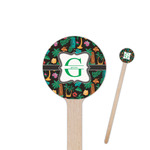 Hawaiian Masks 7.5" Round Wooden Stir Sticks - Single Sided (Personalized)