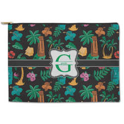 Hawaiian Masks Zipper Pouch - Large - 12.5"x8.5" (Personalized)