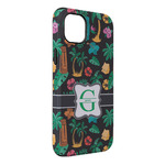 Hawaiian Masks iPhone Case - Rubber Lined - iPhone 14 Pro Max (Personalized)