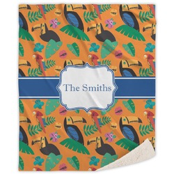 Toucans Sherpa Throw Blanket (Personalized)