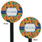 Toucans Black Plastic 5.5" Stir Stick - Double Sided - Round - Front & Back