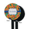 Toucans Black Plastic 5.5" Stir Stick - Single Sided - Round - Front & Back