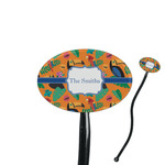 Toucans 7" Oval Plastic Stir Sticks - Black - Single Sided (Personalized)