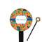 Toucans Black Plastic 7" Stir Stick - Round - Closeup