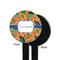 Toucans Black Plastic 7" Stir Stick - Single Sided - Round - Front & Back