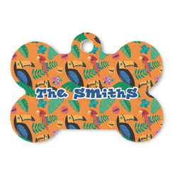 Toucans Bone Shaped Dog ID Tag - Large (Personalized)