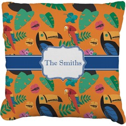 Toucans Faux-Linen Throw Pillow 20" (Personalized)