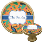 Toucans Cabinet Knob - Gold (Personalized)