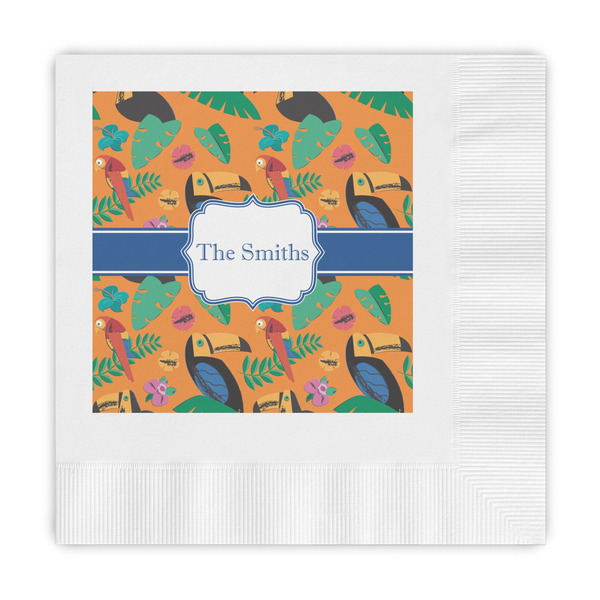 Custom Toucans Embossed Decorative Napkins (Personalized)