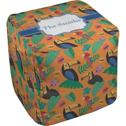 Toucans Cube Pouf Ottoman - 13" (Personalized)