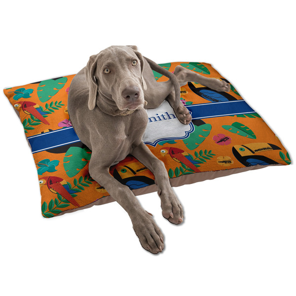 Custom Toucans Dog Bed - Large w/ Name or Text