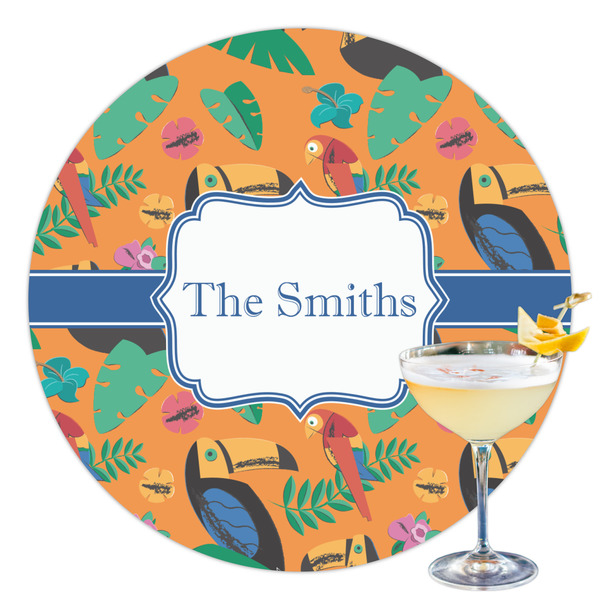 Custom Toucans Printed Drink Topper - 3.5" (Personalized)