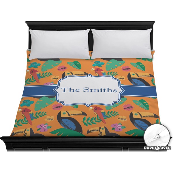 Custom Toucans Duvet Cover - King (Personalized)