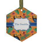 Toucans Flat Glass Ornament - Hexagon w/ Name or Text